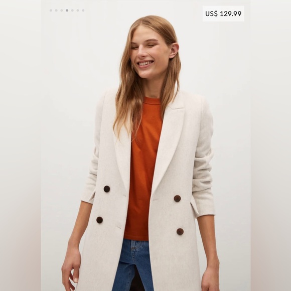 Double-breasted wool coat - Picture 4 of 10